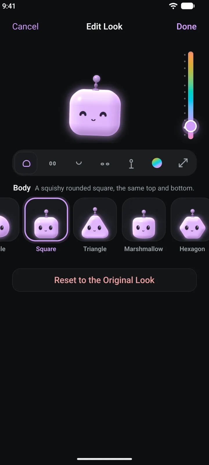 Edit Look with the Color rail and the whole screen recolored to match